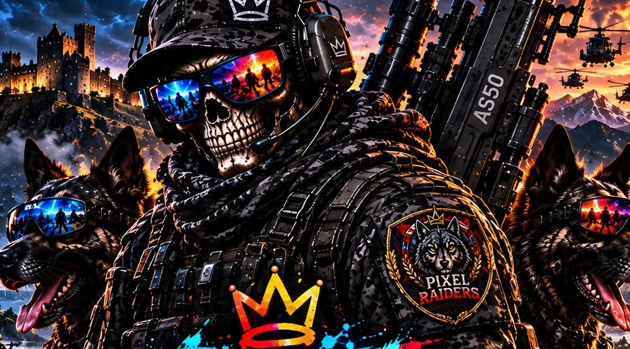 Pixel Raiders wolf-emblem tactical operator artwork